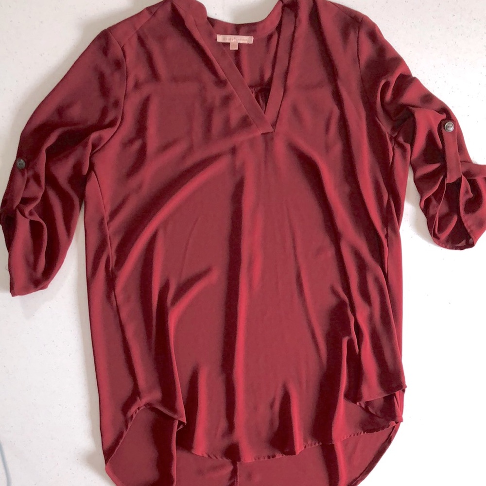 Gibson Latimer Burgundy‎ Blouse